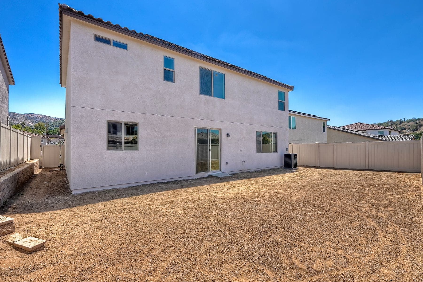 Escondido backyard grass greening — Bare dirt