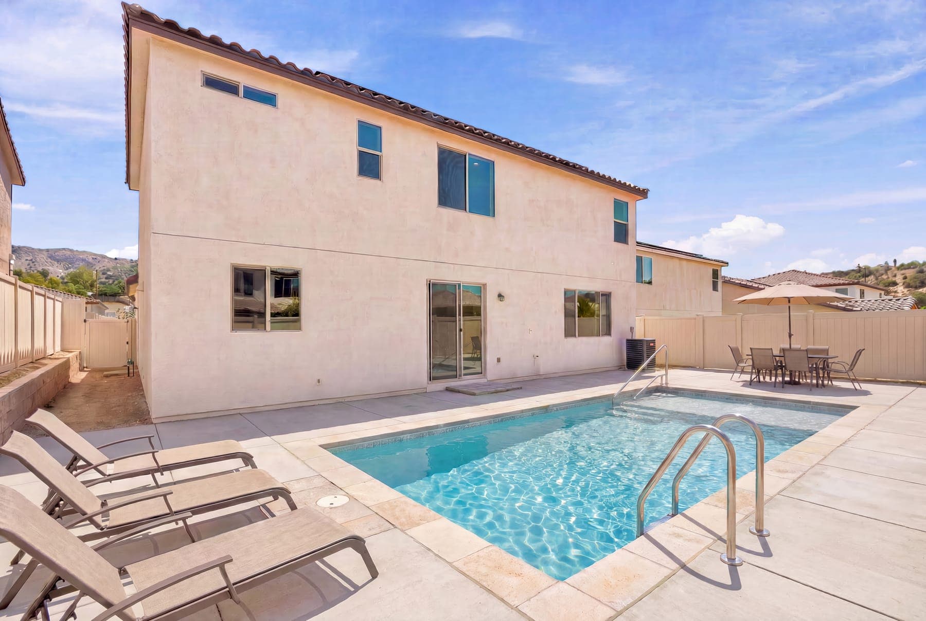 Escondido backyard virtual pool renovation — Pool added
