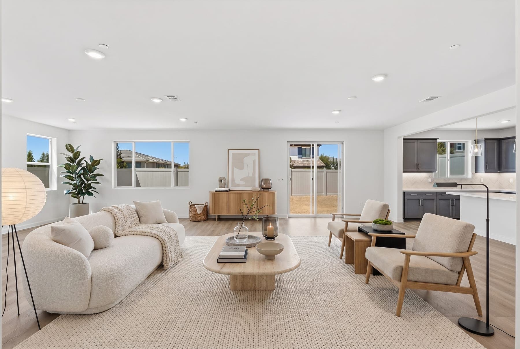 Escondido great room — Scandinavian virtual staging — Scandinavian