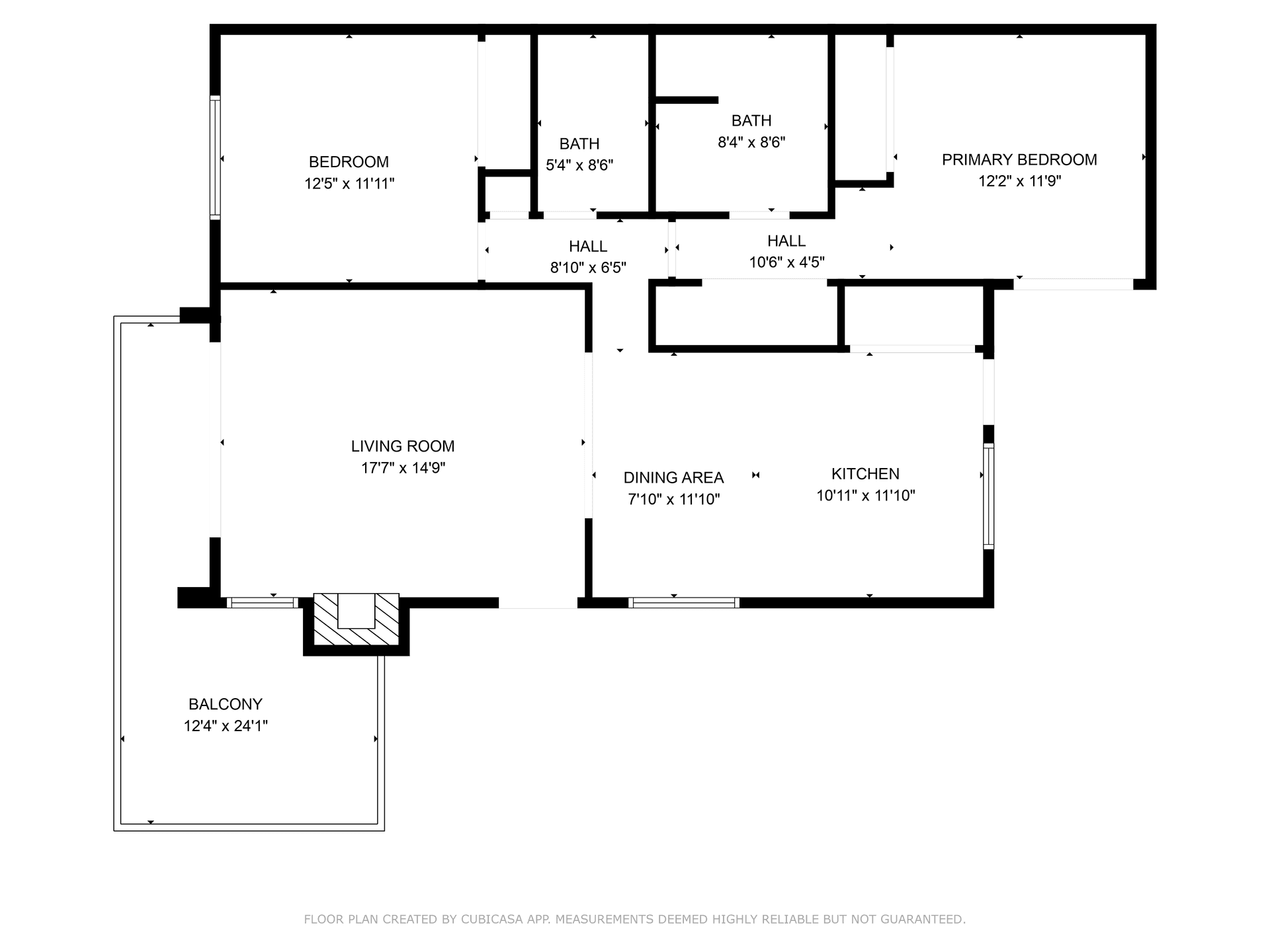 CubiCasa schematic 2D floor plan of a San Marcos home with room labels and dimensions
