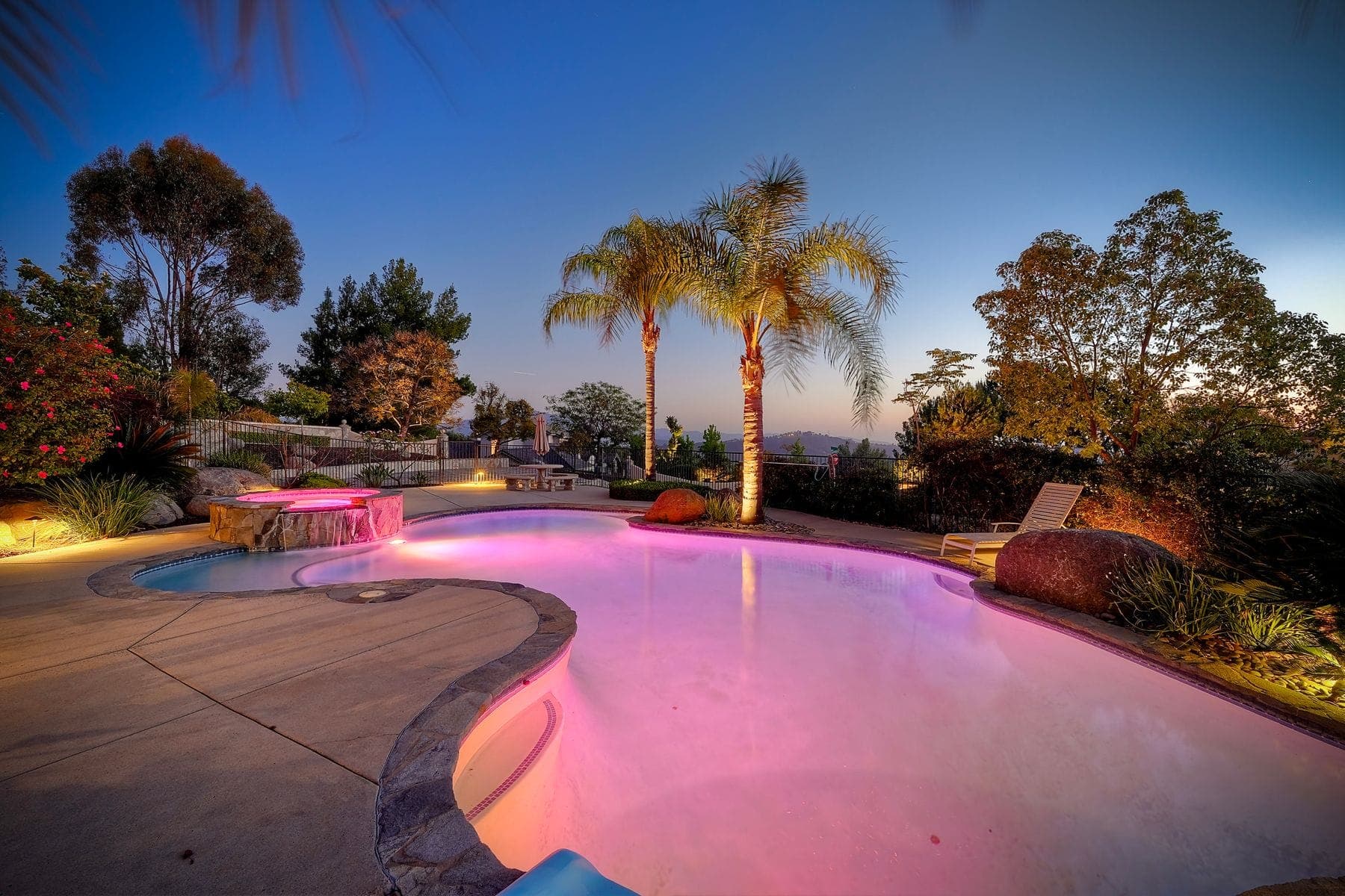 Pool at Twilight — twilight real estate photography of a Alpine, CA home by Turnkey Media